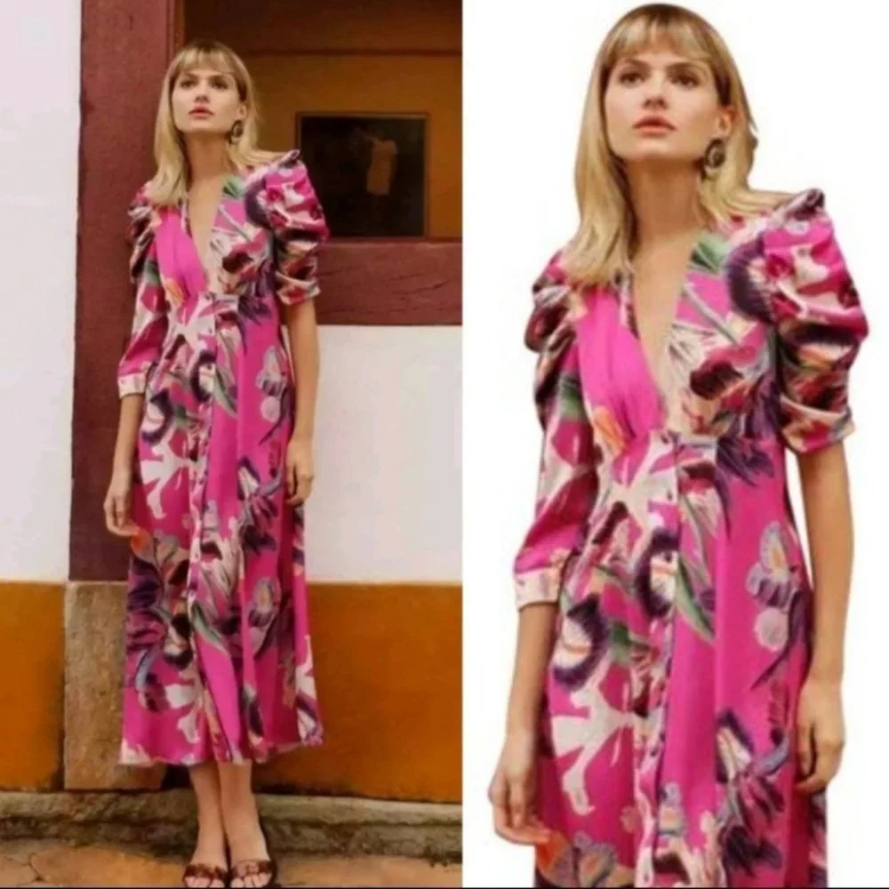 NWT! PatBo Pink Floral Dress Size 4 - Picture 13 of 13